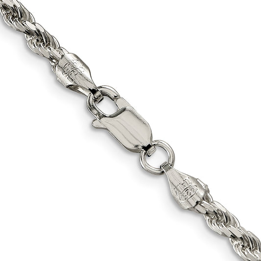 SSC Sterling Silver 3.2mm Diamond-cut Rope Chain