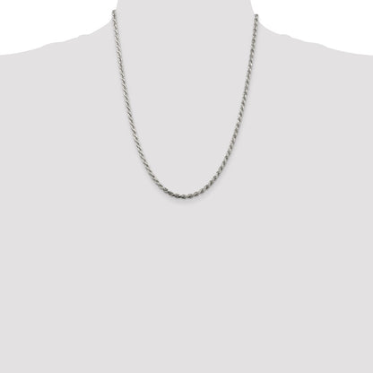 SSC Sterling Silver 3.2mm Diamond-cut Rope Chain
