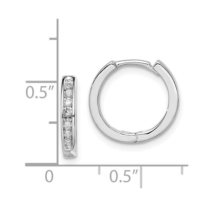 DSS Sterling Silver Rhodium Diam. Huggie Earrings
