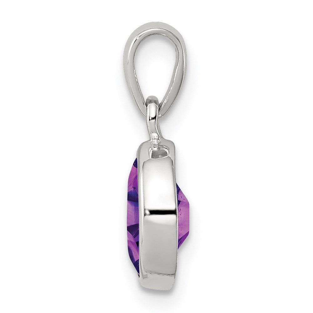 GSSP Sterling Silver Rhodium Planted Amethyst Pendant
