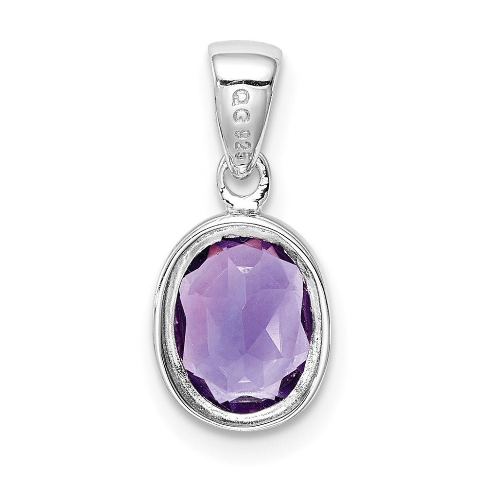 GSSP Sterling Silver Rhodium Planted Amethyst Pendant