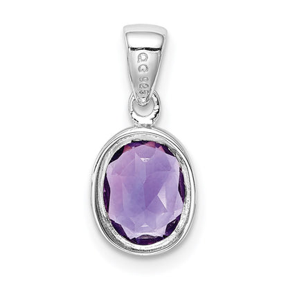 GSSP Sterling Silver Rhodium Planted Amethyst Pendant