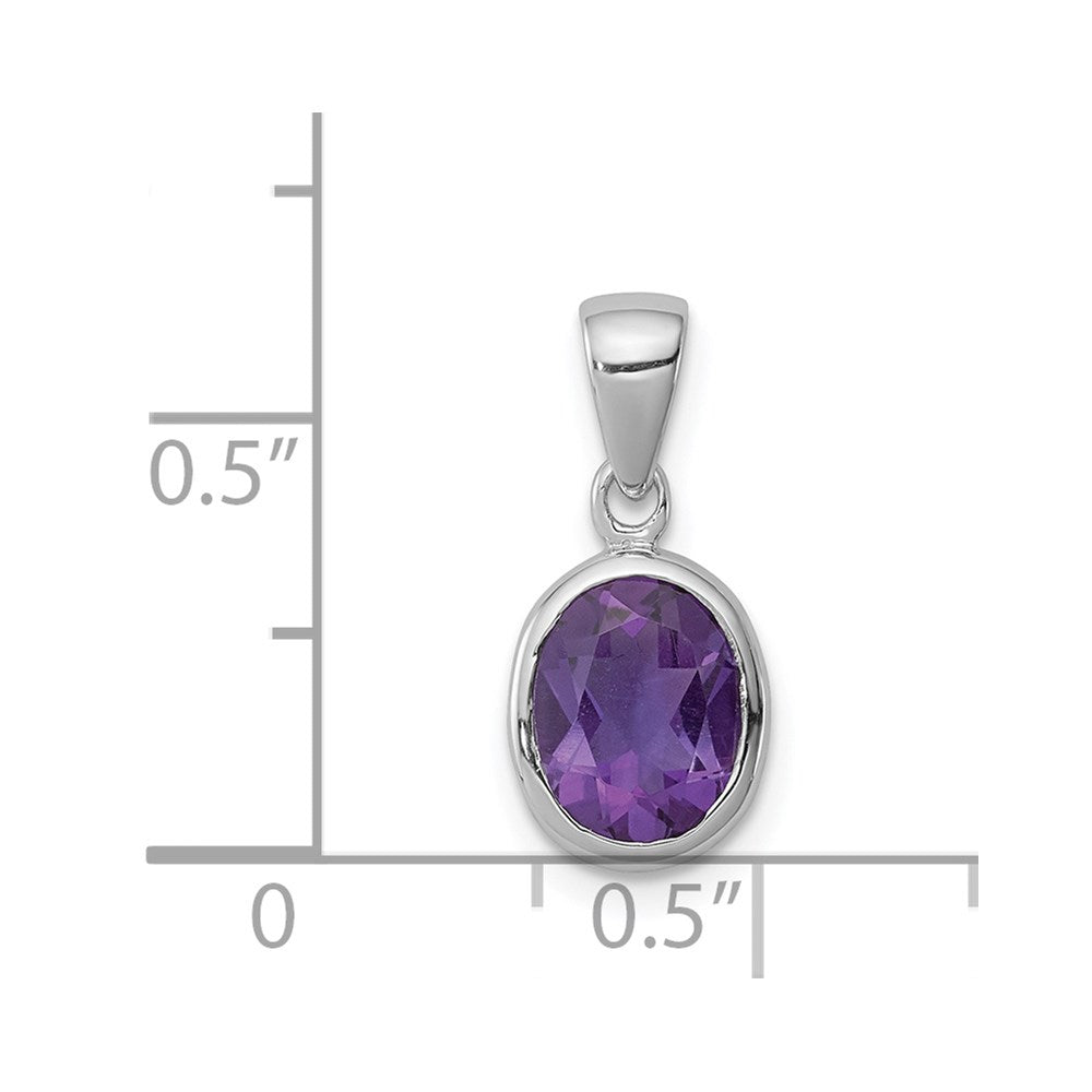 GSSP Sterling Silver Rhodium Planted Amethyst Pendant