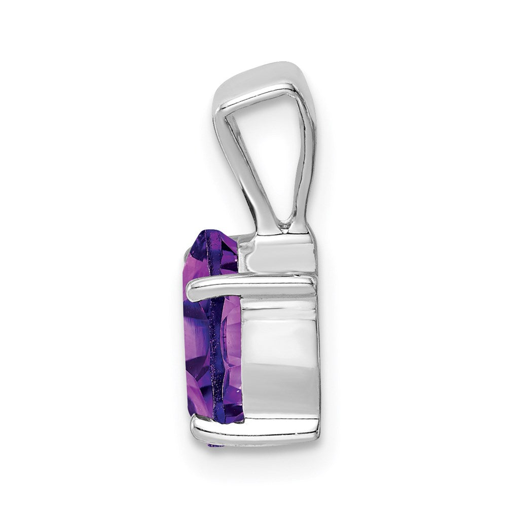 GSSE Sterling Silver Rhodium Plated Amethyst Pendant