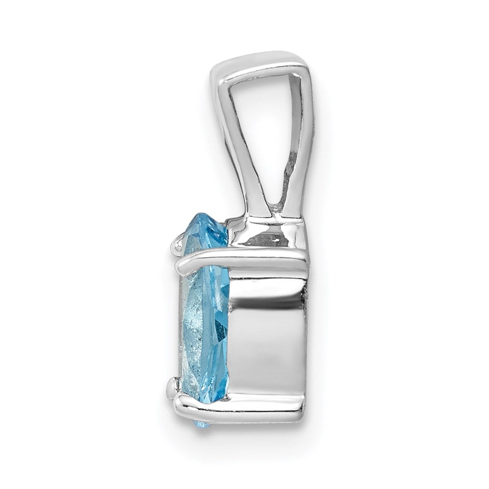 GSS Sterling Silver Rhodium Light Swiss Blue Topaz Pendant