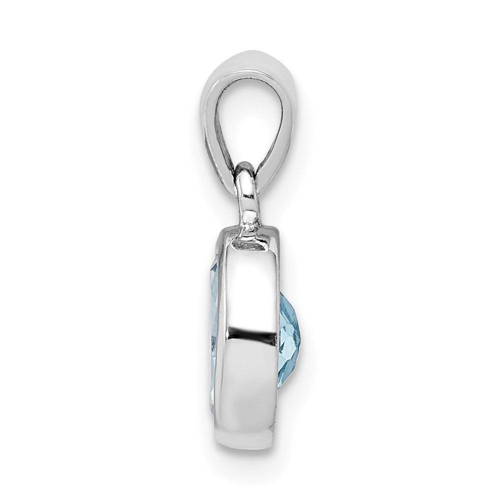 GSS Sterling Silver Rhodium Light Swiss Blue Topaz Pendant