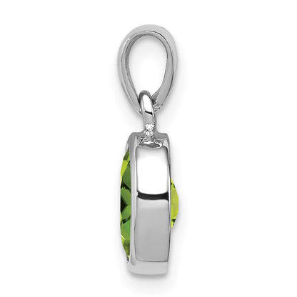 GSSP Sterling Silver Rhodium Plated Peridot Pendant