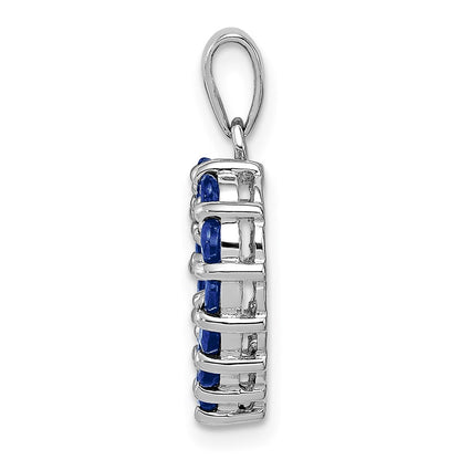 GSSP Sterling Silver Rhodium-plated Sapphire Pendant