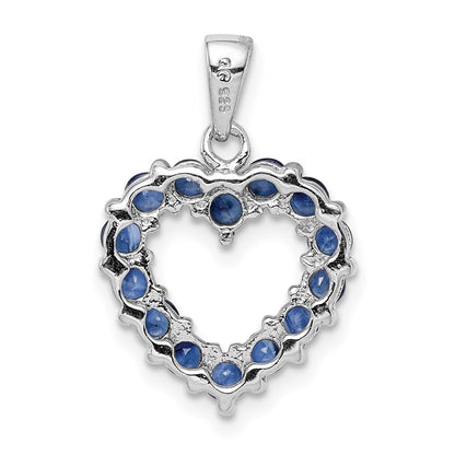 GSSP Sterling Silver Rhodium-plated Sapphire Pendant