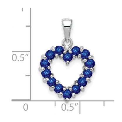 GSSP Sterling Silver Rhodium-plated Sapphire Pendant