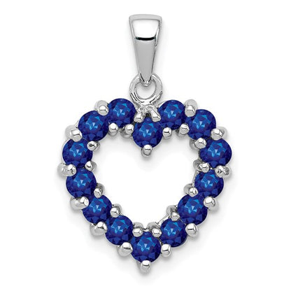 GSSP Sterling Silver Rhodium-plated Sapphire Pendant