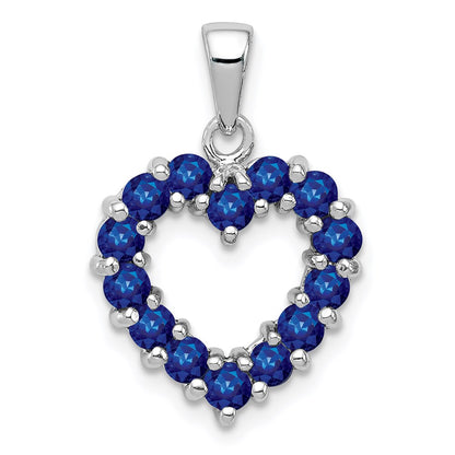 GSSP Sterling Silver Rhodium-plated Sapphire Pendant