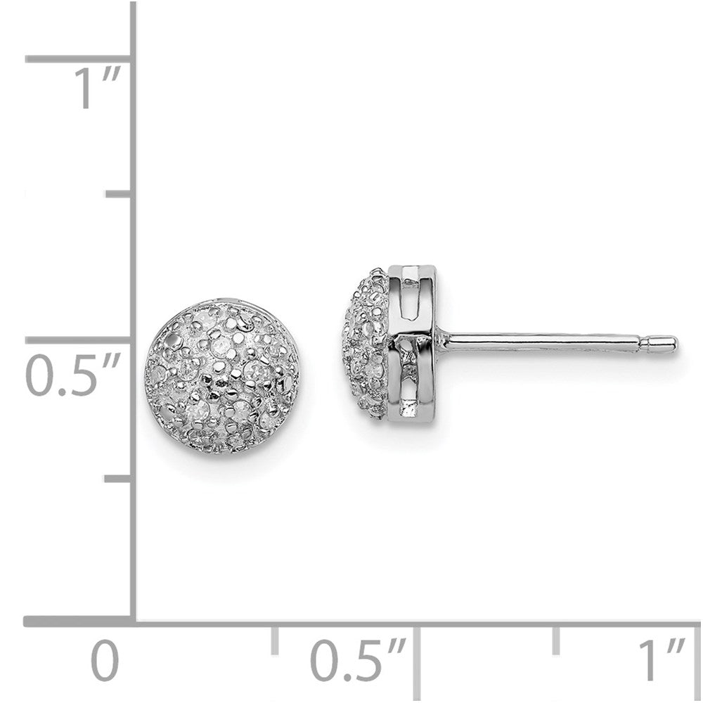 DSS Sterling Silver Rhodium Diam. Post Earrings