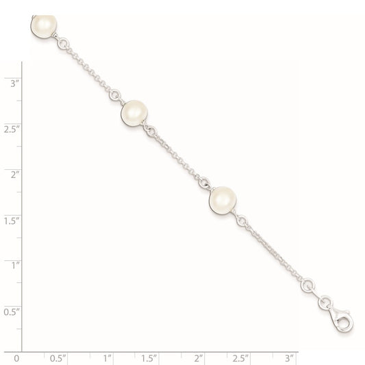PSSB Sterling Silver FW Cultured Pearl Bracelet