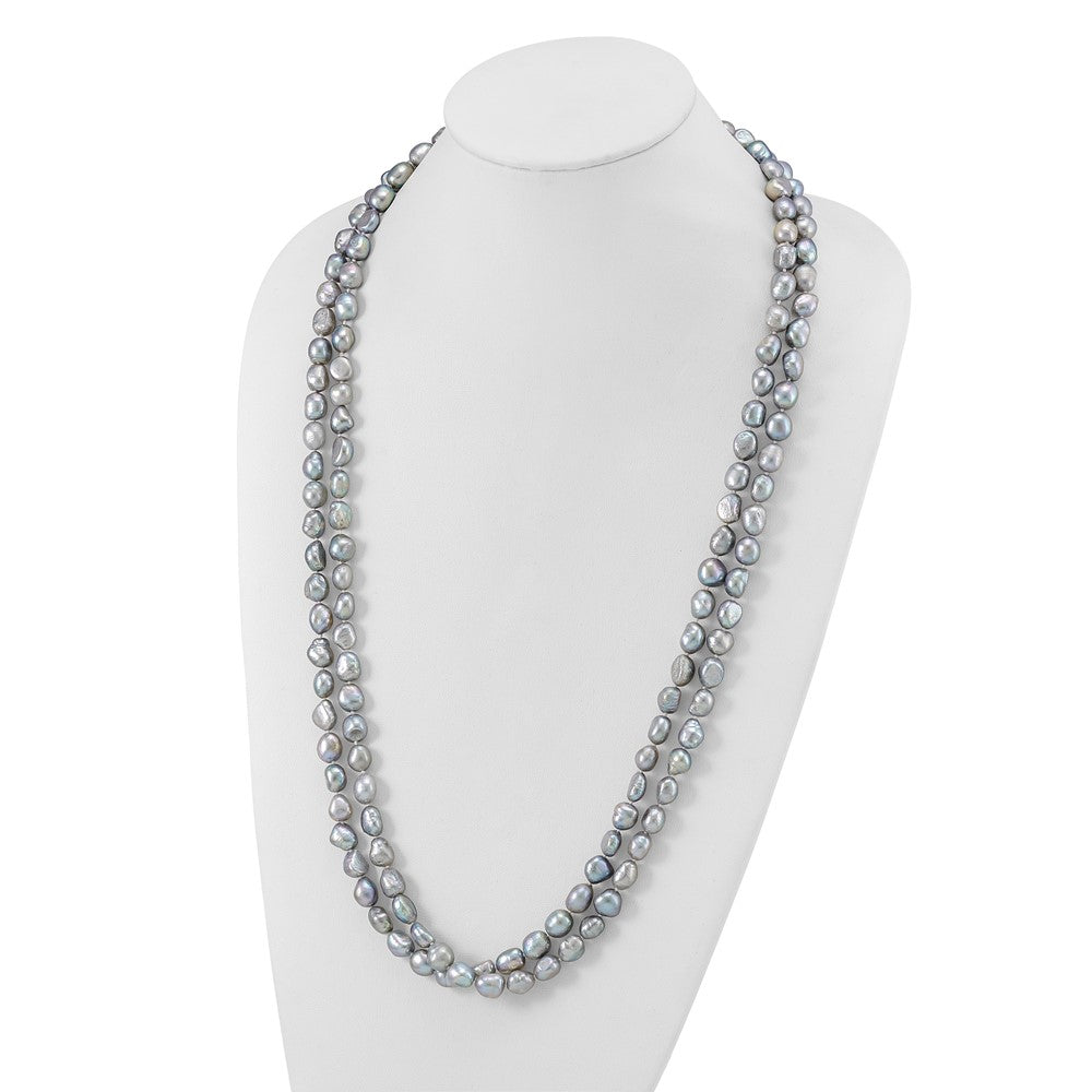 PN 9-11mm Grey Baroque Freshwater Cultured Pearl Endless 64 inch Necklace