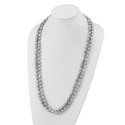 PN 9-11mm Grey Baroque Freshwater Cultured Pearl Endless 64 inch Necklace