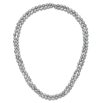 PN 9-11mm Grey Baroque Freshwater Cultured Pearl Endless 64 inch Necklace