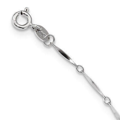 PSSN Sterling Silver Rhodium-plated 7-8mm Black Teardrop Freshwater Cultured Pearl Dangle 7-Station 17.5 inch Necklace