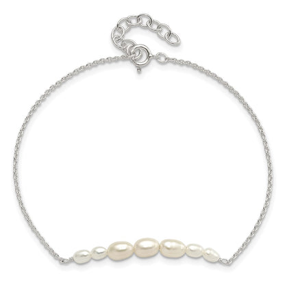 PSSB Sterling Silver E-coated with Freshwater Cultured Pearl w/1in ext Bracelet