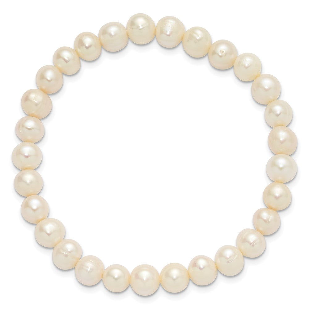 PB 7-8mm Semi-Round Grey/White/Black/Red/Green Freshwater Cultured Pearl Stretch 5-Bracelet Set