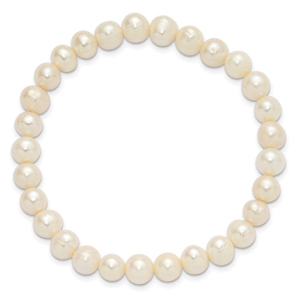 PB 7-8mm Semi-Round Grey/White/Black/Red/Green Freshwater Cultured Pearl Stretch 5-Bracelet Set