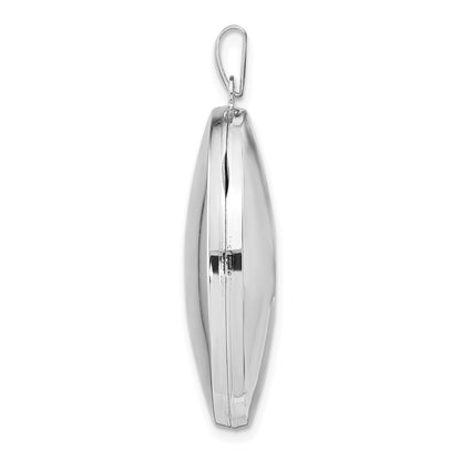 SSL Sterling Silver Rhodium-plated Polished 32mm Oval Locket