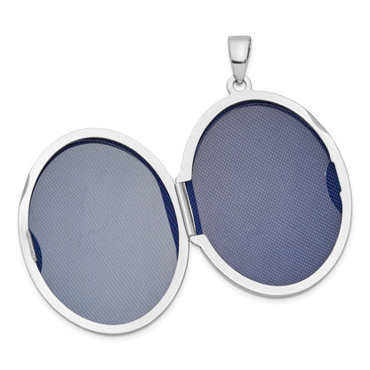 SSL Sterling Silver Rhodium-plated Polished 32mm Oval Locket