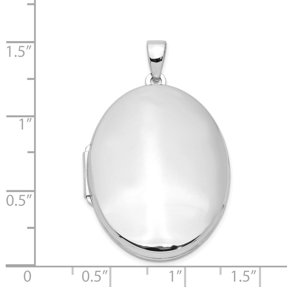 SSL Sterling Silver Rhodium-plated Polished 32mm Oval Locket