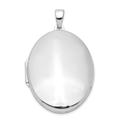 SSL Sterling Silver Rhodium-plated Polished 32mm Oval Locket