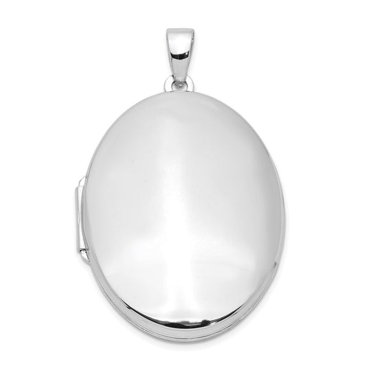 SSL Sterling Silver Rhodium-plated Polished 32mm Oval Locket