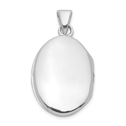 SSP Sterling Silver Rhodium-plated Diamond Accent Filigree Oval 22mm Locket