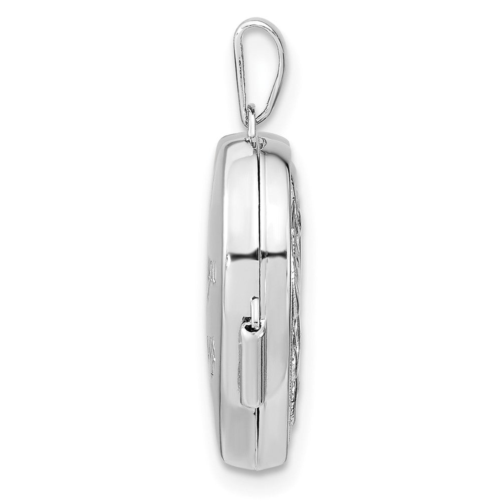 SSP Sterling Silver Rhodium-plated Swirled Love You Always 18mm Heart Locket