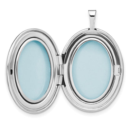 SSP Sterling Silver Rhodium-plated Quilt Design 26x20mm Oval Locket