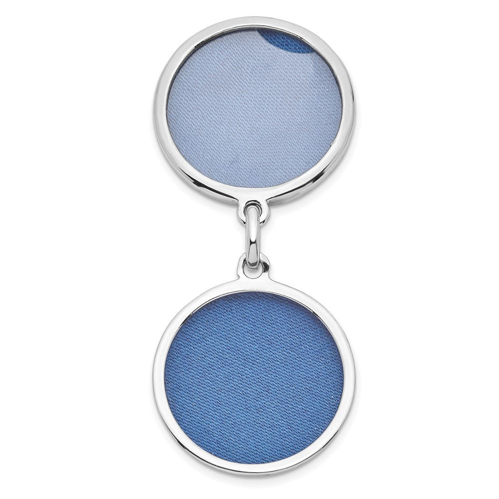 SSCZL Sterling Silver Rhodium-plated CZ Stars 20mm Swing Locket