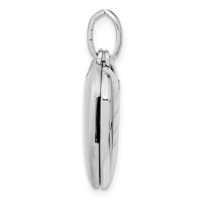 SSP Sterling Silver Rhod-pltd 20mm Diamond LOVE TO MOON Swing Locket