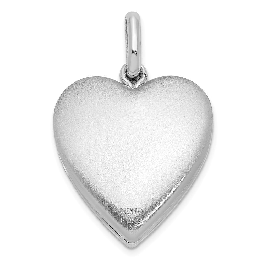 SSP Sterling Silver Rhod-pltd 20mm Diamond LOVE TO MOON Swing Locket