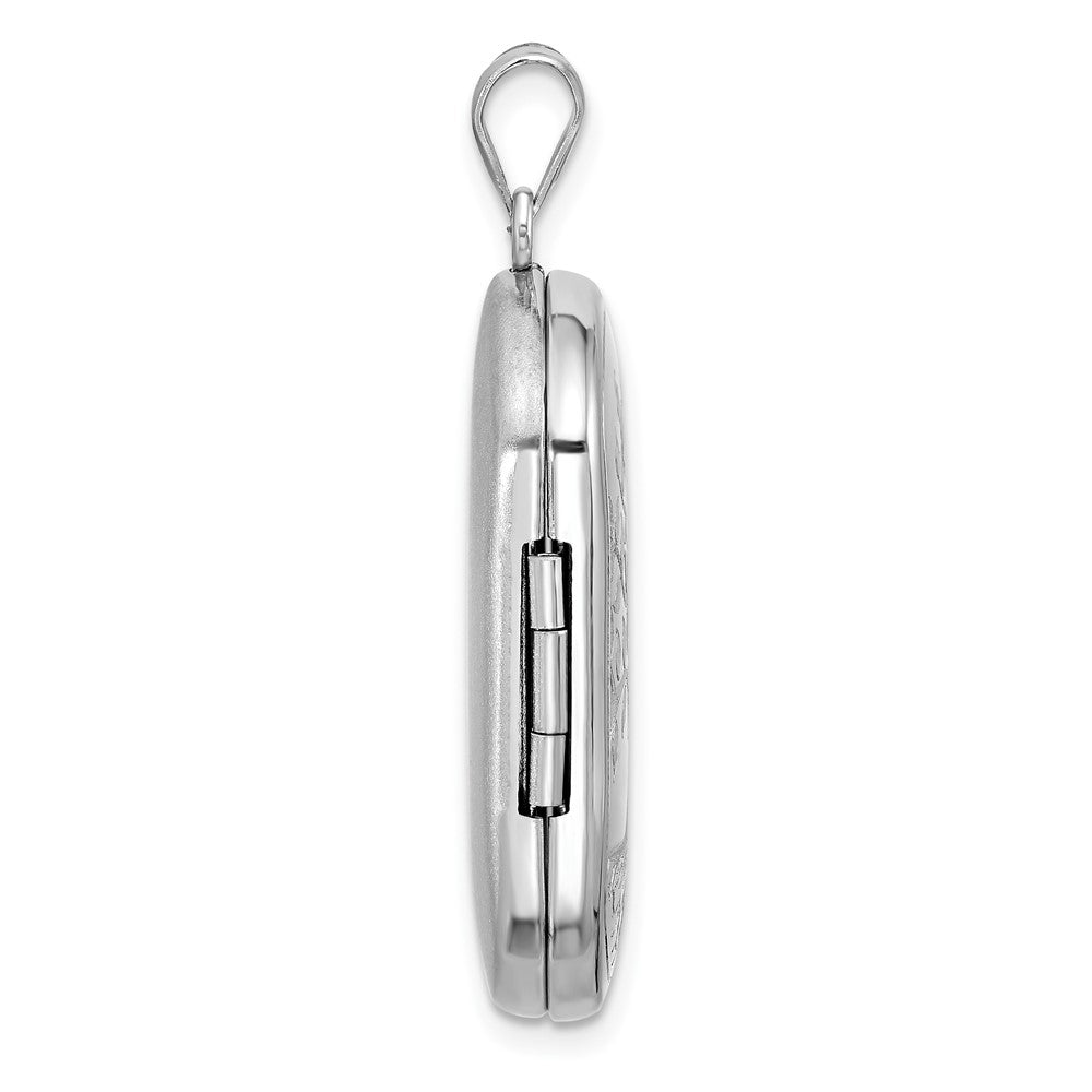 SSL Sterling Silver Rhodium-plated Tree of Life 30x19mm Rectangle Locket