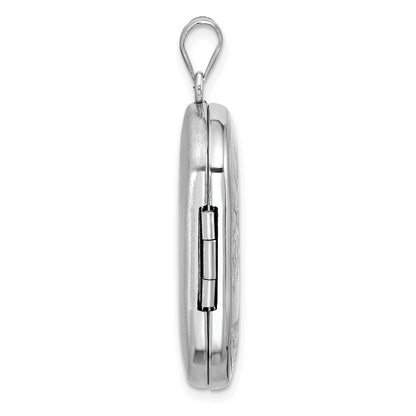 SSL Sterling Silver Rhodium-plated Tree of Life 30x19mm Rectangle Locket