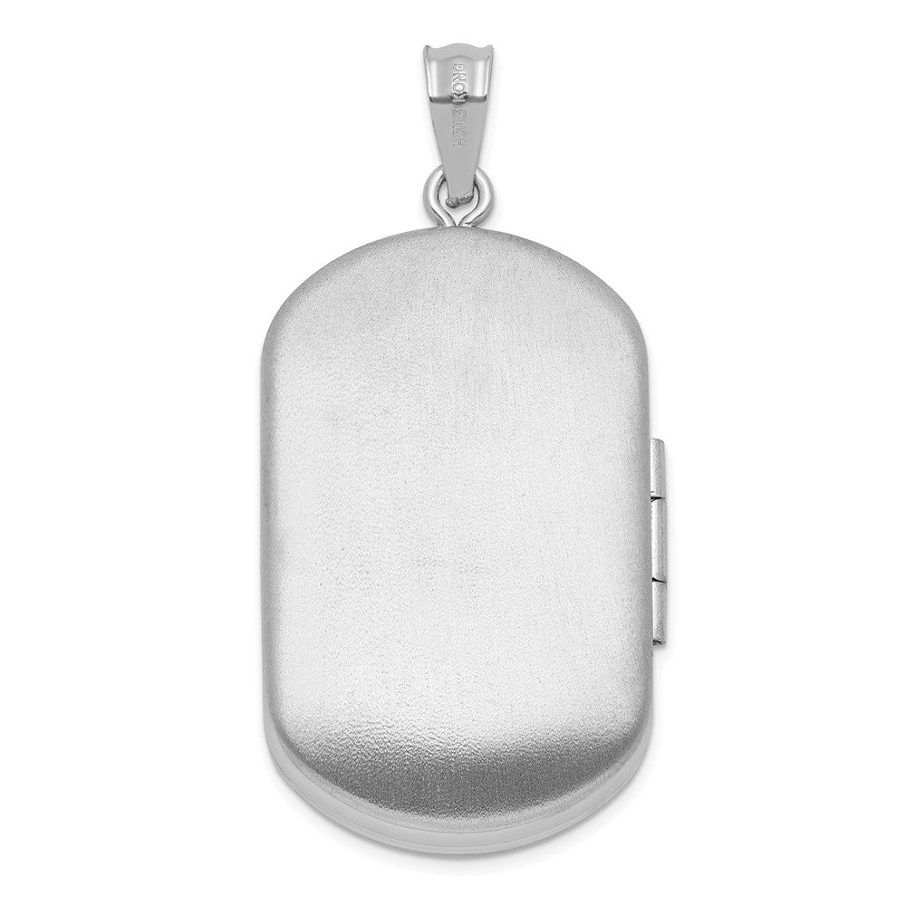 SSL Sterling Silver Rhodium-plated Tree of Life 30x19mm Rectangle Locket