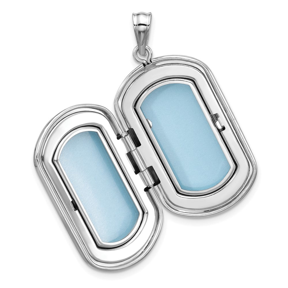 SSL Sterling Silver Rhodium-plated Tree of Life 30x19mm Rectangle Locket