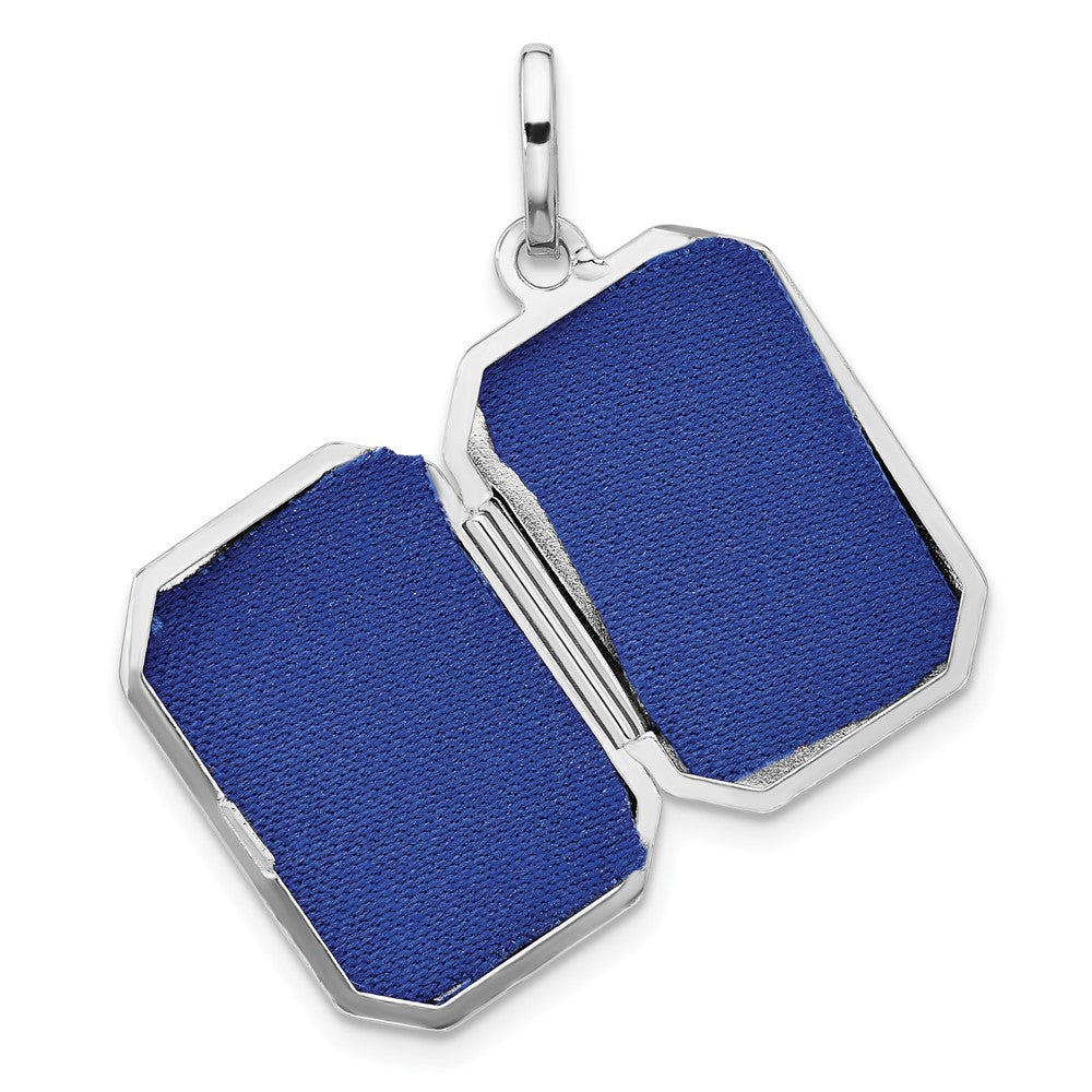 SSP Sterling Silver Rhodium-pltd Polished 20x15mm Curved Rectangle Locket