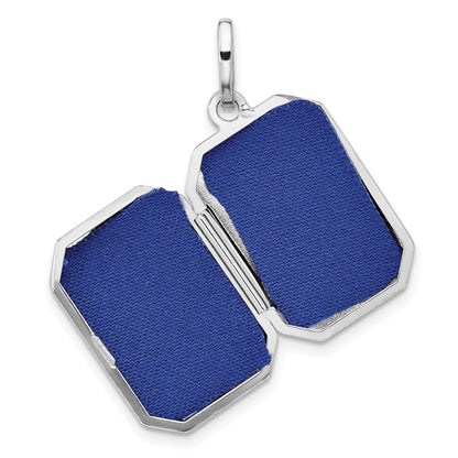 SSP Sterling Silver Rhodium-pltd Polished 20x15mm Curved Rectangle Locket