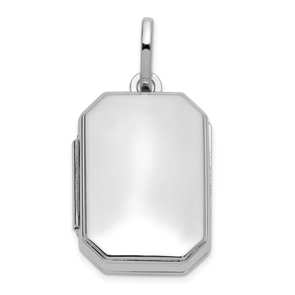 SSP Sterling Silver Rhodium-pltd Polished 20x15mm Curved Rectangle Locket