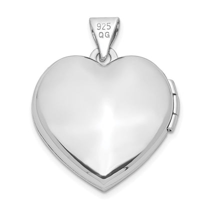 SSP Sterling Silver Rhodium-plated 18mm Preciosa Crystal Heart Locket
