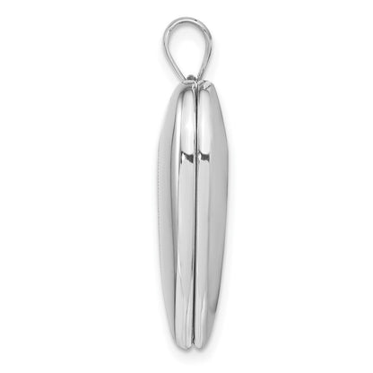 SSP Sterling Silver Rhodium-plated 24mm with Cross Design Heart Locket