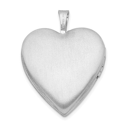 SSP Sterling Silver Rhodium-plated 20mm Enameled Butterfly Heart Locket