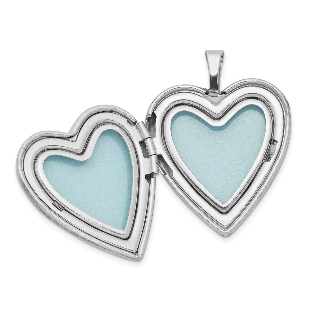 SSP Sterling Silver Rhodium-plated 20mm Enameled Butterfly Heart Locket