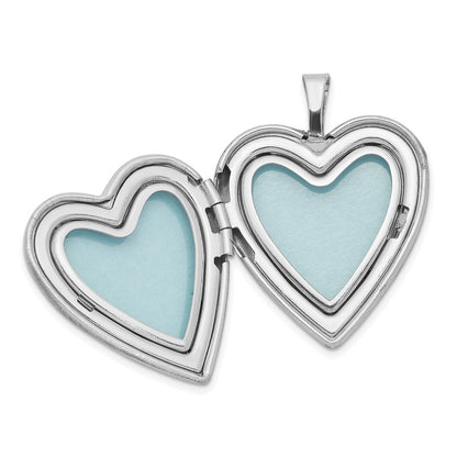 SSP Sterling Silver Rhodium-plated 20mm Enameled Butterfly Heart Locket