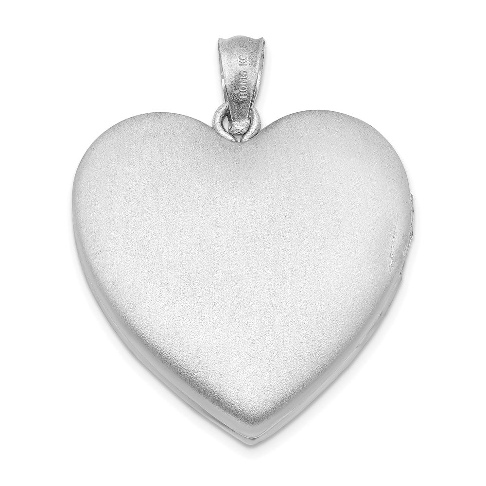 DSS Sterling Silver Rhodium-plated & Diamond 24mm D/C Heart Locket