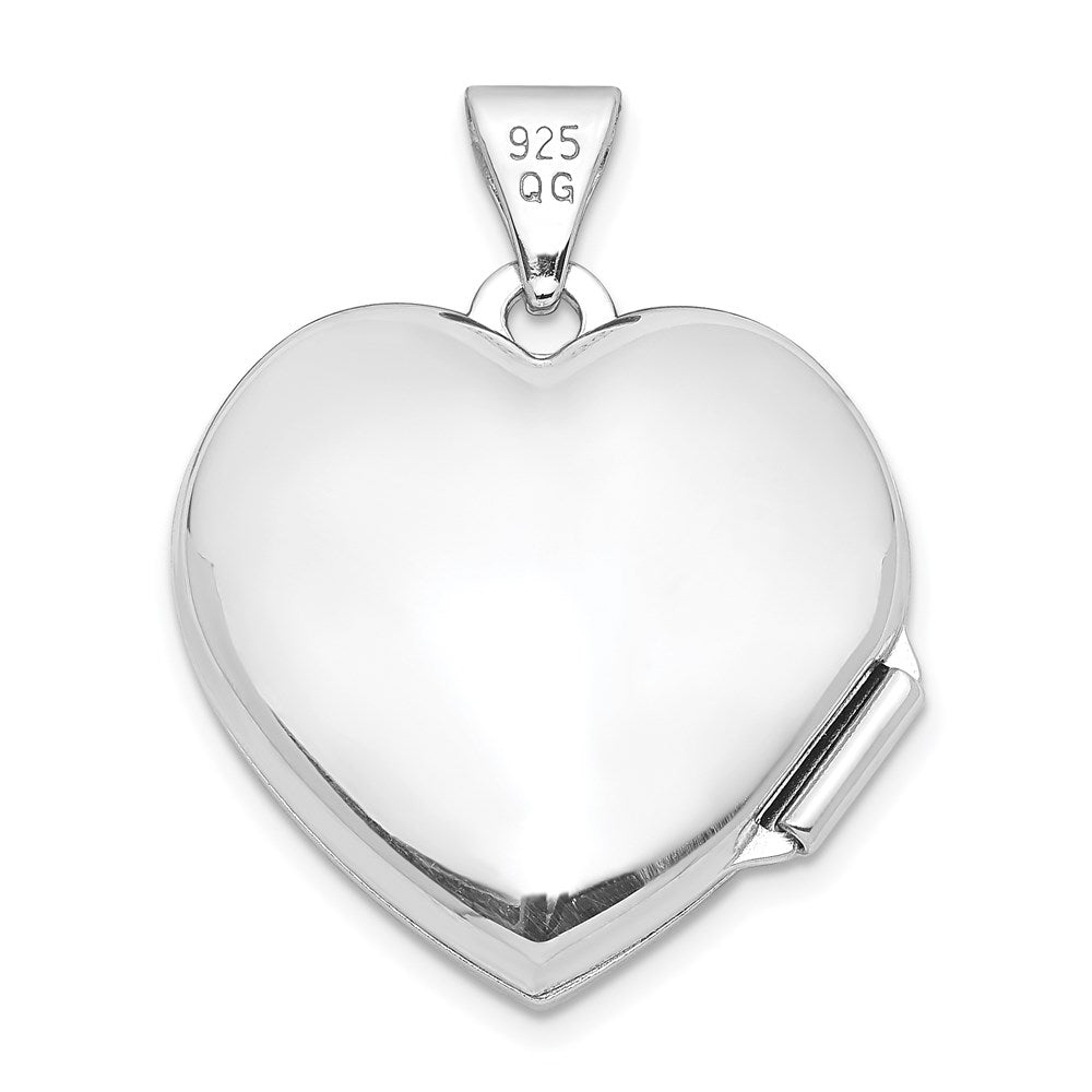 SSP Sterling Silver Rhodium-plated Heart Locket